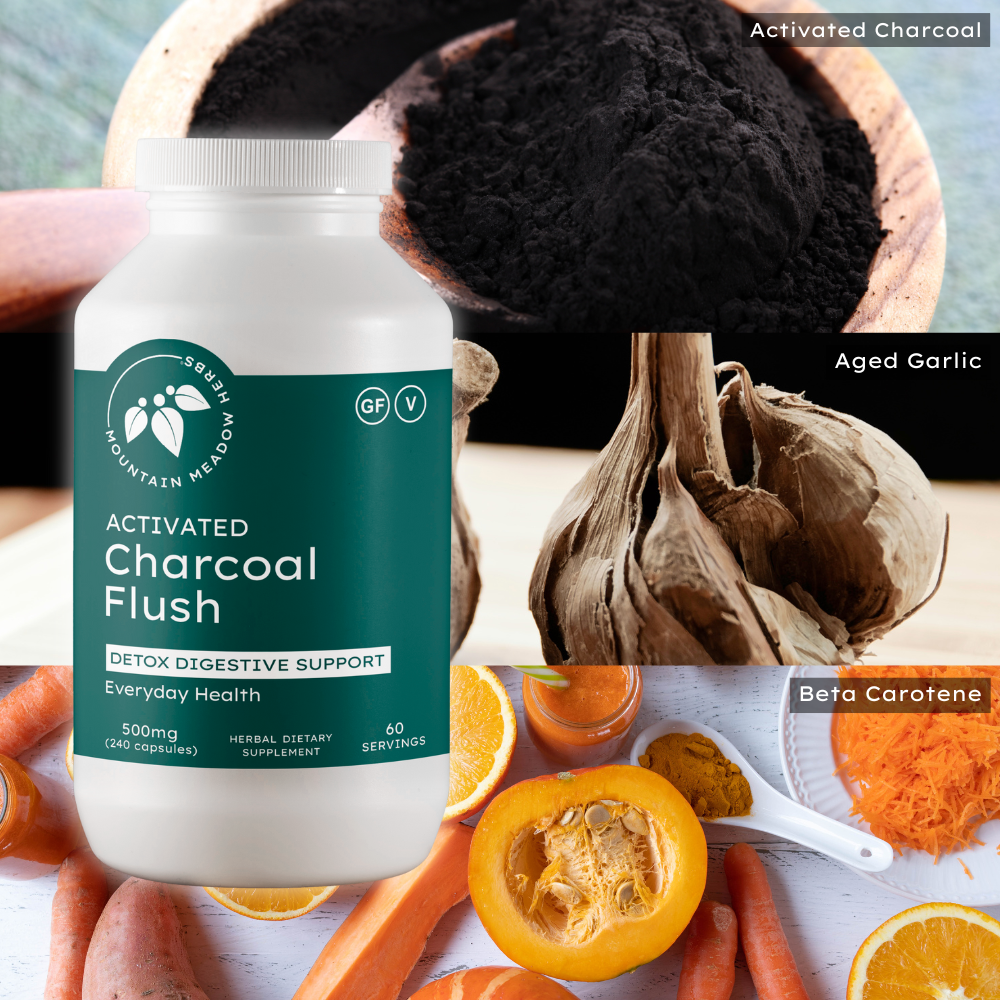 Activated Charcoal Capsules for Digestive Health | Mountain Meadow Her